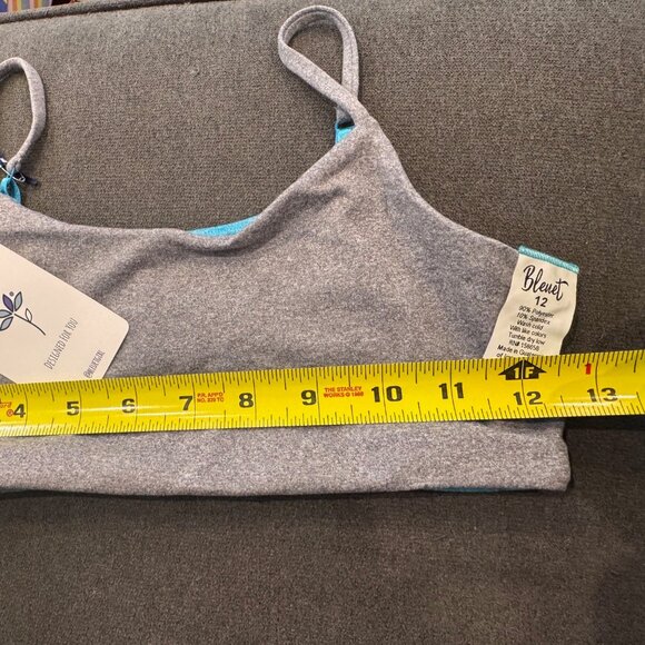 NWT Grey and Aqua Reversible Bluet Training Bra - Size 12 - Picture 4 of 6